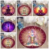 Carpets Round Anti-Slip Magic Science Fiction Bohemian Girl Meditation Theme Bedroom Floor Mat For Living Room Home DecorCarpets