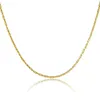 Choker Chokers 24k Real Gold Necklace Plating 2mm Rat Tail Chain Women's Wedding Födelsedagspresent Sidn22