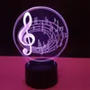 Incroyable nouveau design maison couleur 3D lampe à LED capteur tactile 3 pièces plaque acrylique 3d visuel LED veilleuse Flash éclairage lueur dans la lumière sombre