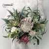 Bröllopsblommor Imperial Flower Artificial Bouquet Valley Romantic Fresh Bride Holding Fake Home Decoration Accessori