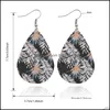 Dangle Chandelier Design Print Flower Drop Earrings Faux Leather Earring Geometric Statement Dog Claw Waterdrop For Women Lady Jew Dhsy3