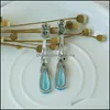 Brincos de cristal de cristal azul de lustre de lustre de bronzeado jóias de cor de água para feminino para festas de aniversário do Dia dos Namorados Distra