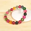 Strand kralen strengen natuurlijke edelsteen gemengde kleur sieraden eenvoudige modieuze armband semi -kostbaar steencomplex geschikt voor vrouwen charmant