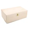 Storage Boxes Natural Wooden Box With Lid Golden Lock Postcard Sundries Organizer Handmade Craft Jewelry Case Home Bin