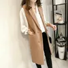 Women's Vests Korean Version Of Medium And Long Sleeveless Suit Waistcoat Women Look Thin Cardigan Coat Vest