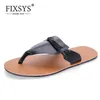 Slippers Fashion Men Flip Flops Leather Outdoor Casual Shoes Lightweight Anti-slip Beach Summer Water Leisure SlideSlippers