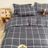 Defina a cama Têxteis domésticos capa de edredão lisada plana Aloe algodão Aloe Algodão 3/4pcs Fronhas de colcha