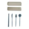 Set di stoviglie LadyCC Set di coltelli per bacchette, cucchiaio, forchetta, materiale per studenti, in bella paglia di grano