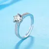 Wedding Rings Classic Romantic Silver Compated Jewelry Luxury 6mm 7 mm 8 mm karaat CZ Diamant Zirkoon voor vrouwen