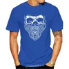 Magliette da uomo grandi e alte per uomo Bandana Skull Decal Design Tee Abbigliamento uomo Cotton Geek Family Top