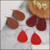 Ciondola il lampadario Designer Pu Leather Teardrop Earring Sier Hook Retice Orecchini per le donne Gioielli regalo Drop Delivery all'ingrosso Dhvws