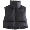 Women's Vests Womens Fall Winter Outerwear Solid Color Puffer Down Zipper Sleeveless Jackets Coat Stand Up Collar Warm Vest Waistcoat