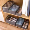 Pudełka do przechowywania dżinsy pudełko szafa szuflada szuflady siatki separacja separacja spodni dzielnik może umyć organizator domu