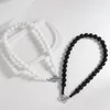 Kedjor trendiga svartvita stora akrylpärlor choker halsband för kvinnor enkel sträng pärlpärlor halsband smycken 2023chains heal22