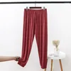 Vêtements de nuit pour femmes Modal Loose Pijama Pantalons Pour Femmes Printemps Automne Taille Haute Long Sommeil Bas M-6XL Plus La Taille Élastique Confortable Pantalon