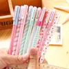 10pcs/Set Słode świeże kropki kwiatowe Stripe serce 10 Kolor Pen Pen Kawaii Korean Stationerery Zestaw Creative Gift School Office Dostawa