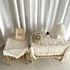 Tischdecke im europäischen Stil, Spitzentischdecke, gestrickt, Nachttischbezug, Rosenblume, Schreibtisch, Vintage-Desktop-Dekoration für Schlafzimmer