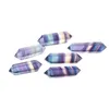 Figurine decorative Natural Colorful Fluorite Crystal Esagonale Double Terminated Point Wand Meditation Energy Reiki Healing Stone DIY