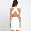 Casual Dresses Girl's European Fashion Sexy Open Back Hollow Out Solid Color Sleeveless Dress