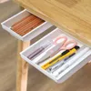 Caixas de armazenamento bandeja de lápis self stick embaixo da mesa da gaveta da mesa Organizador da área de trabalho Tabela de escritório Student papelary Invisible