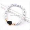 Link-Kette Colorf Druzy Harz Anhänger Armband MTI Farbe Teardrop Schmuck schwarze Perle für Frauen Valentinstag Giftz Drop Lieferung BR DHN8Z