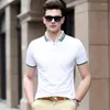 Heren Polos Mens Polo Shirt 2023 Zomer Male Male Korte Mouw Fashion Casual Slim Fit Ademblage Men Business