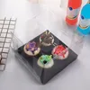 Cadeau cadeau 3pcs conteneurs de tasse à muffins avec insert boîte de cupcake transparente boîte d'emballage de boulangerie pour magasin de desserts à domicile (noir)