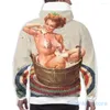 Herren-Kapuzenpullover, Herren-Sweatshirt für Frauen, Pin-Up-Sexy-Mädchen in einem kleinen Fass beim Bad, Vintage-Posterdruck, Kapuzenpullover, Streatwear