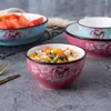 Bowls Glazed Bowl 4.5 / 5 Inch Pumpkin Household Ceramic Rice Noodle Soup Salad Mixing