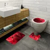 Toilet Seat Covers Bathroom Cover Set 3 And With Non-Slip Mat Shower Lid Sets Rose Rugs Bath Pcs Flower Mats For
