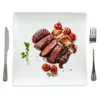 Plates Creative Steak Plate Pure White Western Square Home Ceramic Flat Heart Dish El Western-style Tableware Dinner