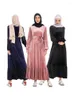 Roupas étnicas Velvet Muslim Maxi Dress Women Women Lantern Sleeve Torthle Robes Moda Ruffle Patchwork Elegante ABAYA CAFTAN 2023