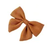 New Sweet Ribbon Bow Hairpins Solid Color Bowknot Hair Clips For Kids Girls Satin Butterfly Barrettes Duckbill Clip Kids Hairs Accessories 1462