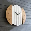 Hooks Rails Xylophone Wood Wall Clock Modern Design Vintage Rustic Shabby Quiet Art Watch Home DecorationHooks