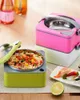Ensembles de vaisselle Boîte à lunch portable Bento Sus 304 Petit-déjeuner japonais avec filtre en silicone pour l'hiver