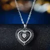 Pendant Necklaces YPAY 2023 Black & White CZ Stones Heart Shape Pendent Necklace Evening Dress Accessories Versatile Design Trendy Women Jew