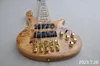 Lvybest 5 Strings ASH Body Electric Bass Guitar With Maple Neck Gold Hardware Active Pickups Provide Customized Services