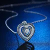 Pendant Necklaces YPAY 2023 Black & White CZ Stones Heart Shape Pendent Necklace Evening Dress Accessories Versatile Design Trendy Women Jew