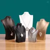 Jewelry Pouches Mannequin Display Necklace Stand Pendants Holder Organizer Neck Bust Showcase Shelf