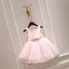 Dziewczyna sukienki niemowlę dziecięce dziecko na chrzcie letnie ubrania urodzinowe ubrania łuk chrzcąca suknia balowa Kostium księżniczki