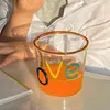 Wine Glasses CuteLife Letter Heat Resistant Transparent Glass Cup Dessert Cocktail Milk Coffee Home Decoration Kitchen Accessories