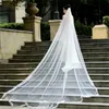 Свадебная вуали 350 см однослойные женщины, торчащие на собор длинная свадебная вуаль, вышитая цветочная кружевная аппликация
