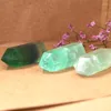 Figurine decorative Cristallo naturale Fluorite verde Esagono Bar Point Quarzo Minerale Riparazione magica Guarigione Bacchetta Decorazioni per la casa moderne Regalo fai da te