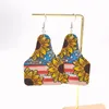 Dangle Earrings & Chandelier Patriotic American Tag Eagle Leather Serape Design Sunflower Flag Stars Stripes Bee Red Yellow Blue Jewelry