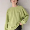 Ropa de gimnasio para mujer, sudadera deportiva de algodón, holgada, versión coreana, Top transpirable con cuello redondo para estudiantes al aire libre, primavera y otoño 2023