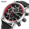 Polshorloges heren leger sport horloges lederen waterdichte polshorloge man chronograph analoge horloge lumineuze relogio masculino 2104Wrist