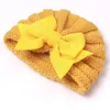 Baby Autumn And Winter Warm Knitted Hat Childrens Bow Pullover Cap Baby Wool Hat