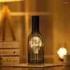 Masa lambaları LED retro ampul winebottle bakır tel tel gece ışığı pille çalışan ev yatak odası el masası için dekorasyon