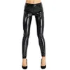 Women's Pants & Capris YiZYiF Sexy Women Lingerie Wet Look Patent Leather Leggings Open Crotch And BuPants Skinny Stretchy Legging TrousersW