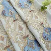 Curtain Light Blue European Classic Luxury Floor Curtains For Living Room Window High Quality Voile Bedroom/ El /kitchen